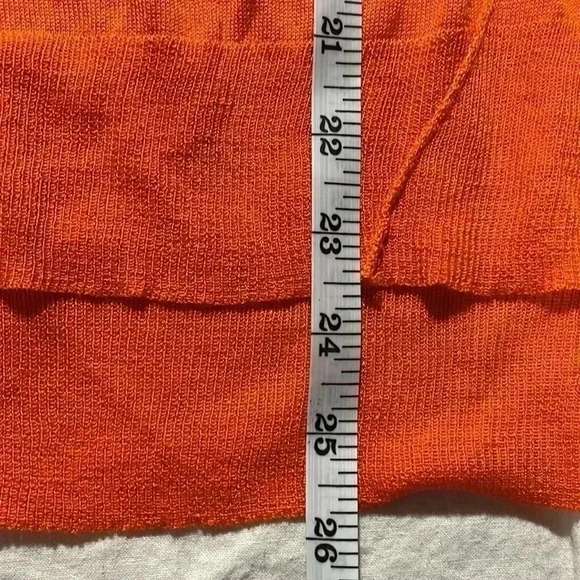NWT Zara Crew Neck Ribbed  Orange Fine Knit Sweater - M - Picture 7 of 8